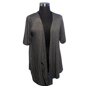 Duo Maternity Women L/XL Gray Open 3/4 Sleeve Cardigan Kimonos Casual School